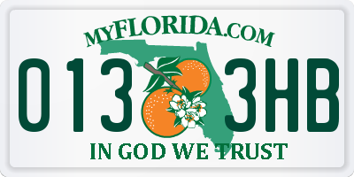 FL license plate 0133HB