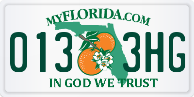 FL license plate 0133HG