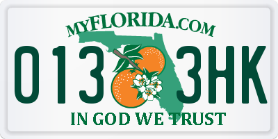 FL license plate 0133HK
