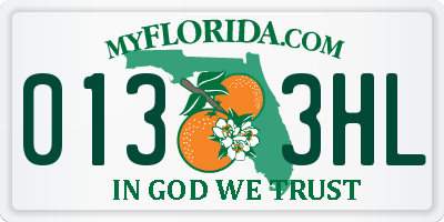 FL license plate 0133HL