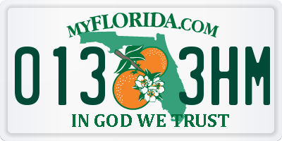 FL license plate 0133HM