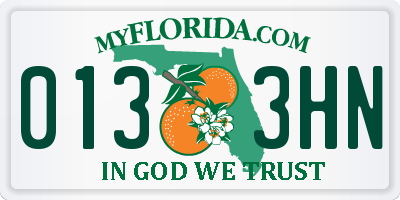 FL license plate 0133HN