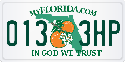 FL license plate 0133HP