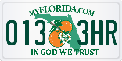 FL license plate 0133HR
