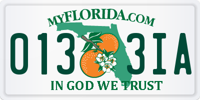 FL license plate 0133IA