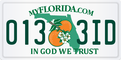 FL license plate 0133ID