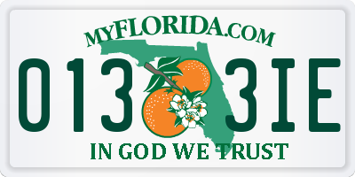 FL license plate 0133IE