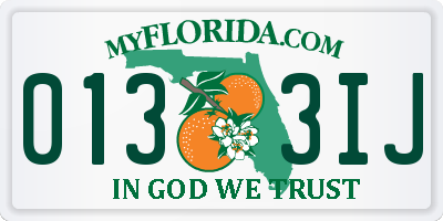 FL license plate 0133IJ