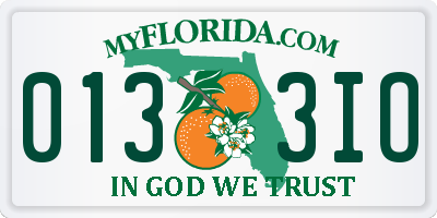 FL license plate 0133IO