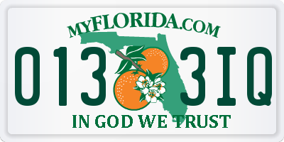 FL license plate 0133IQ