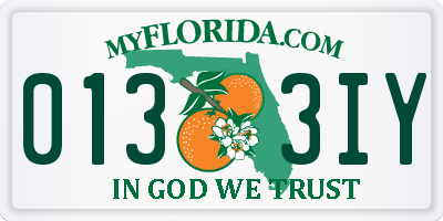 FL license plate 0133IY