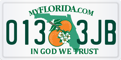 FL license plate 0133JB