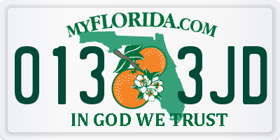 FL license plate 0133JD