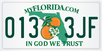 FL license plate 0133JF