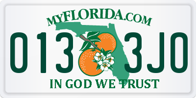 FL license plate 0133JO