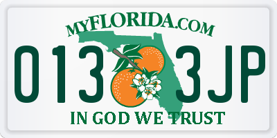FL license plate 0133JP
