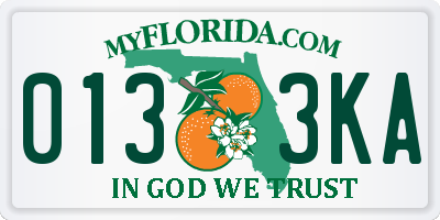 FL license plate 0133KA