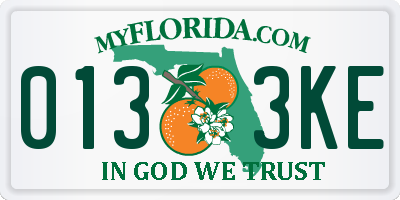 FL license plate 0133KE