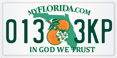 FL license plate 0133KP