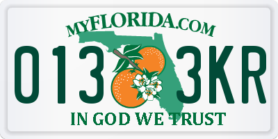 FL license plate 0133KR
