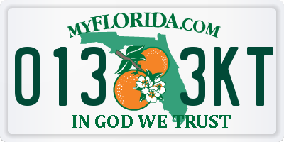 FL license plate 0133KT