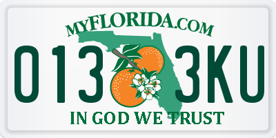 FL license plate 0133KU