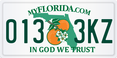 FL license plate 0133KZ