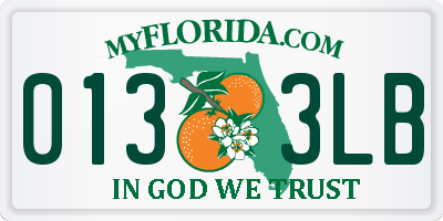 FL license plate 0133LB