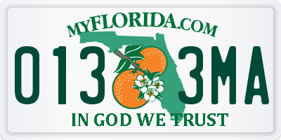FL license plate 0133MA