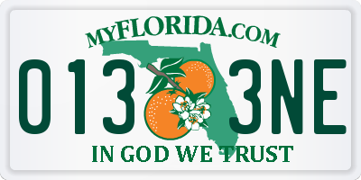 FL license plate 0133NE