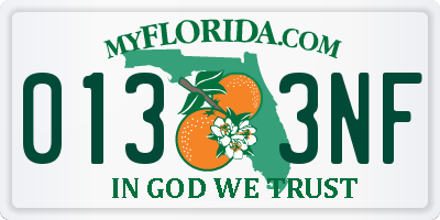 FL license plate 0133NF