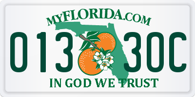 FL license plate 0133OC