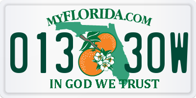FL license plate 0133OW