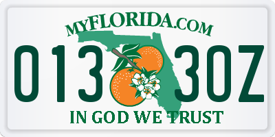FL license plate 0133OZ