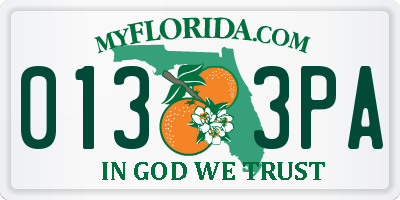 FL license plate 0133PA