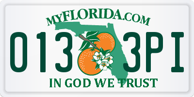 FL license plate 0133PI