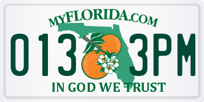 FL license plate 0133PM