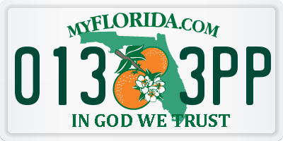 FL license plate 0133PP