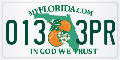 FL license plate 0133PR