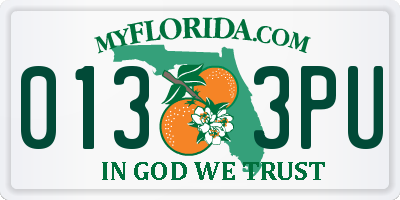 FL license plate 0133PU