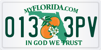 FL license plate 0133PV