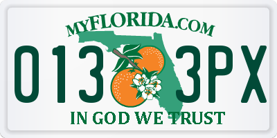 FL license plate 0133PX
