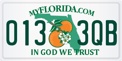 FL license plate 0133QB