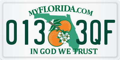 FL license plate 0133QF