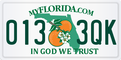 FL license plate 0133QK