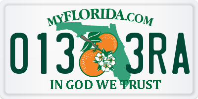 FL license plate 0133RA
