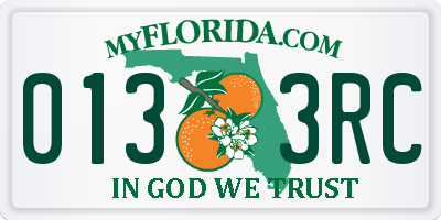FL license plate 0133RC