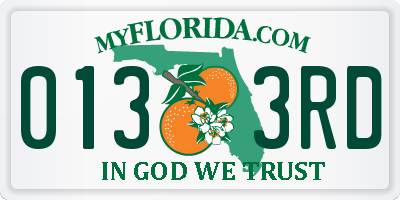 FL license plate 0133RD