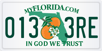 FL license plate 0133RE