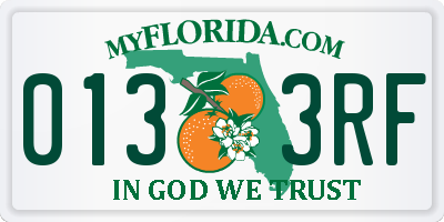 FL license plate 0133RF